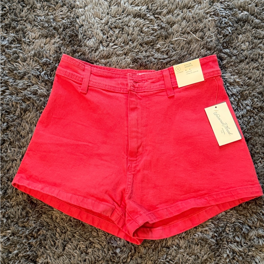 Universal Thread High-Waist Bright Red Cotton Shorts